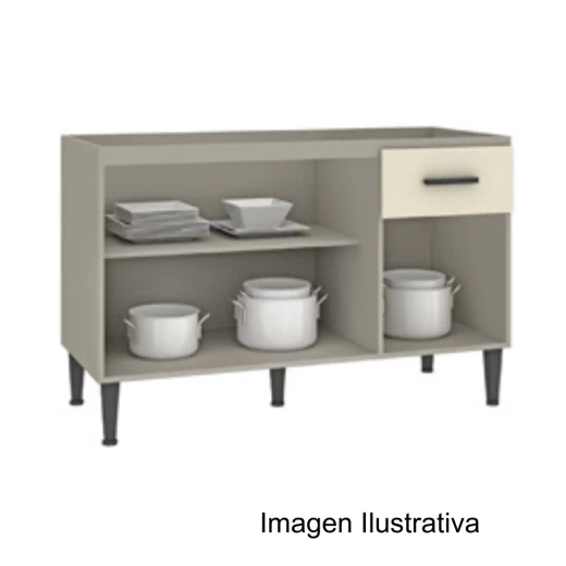 BALCON PIA FELLICCI BP09-CZ/CH 120CM 3P1G CINZA/CHA