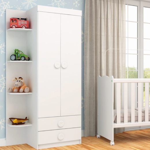 ROPERO RODIAL 1D229 BLANCO 2PTAS. 2CAJ.