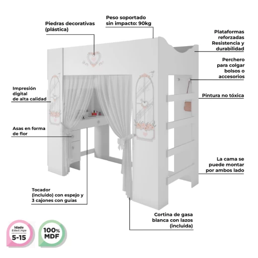 CAMA ESTRELA 28059 PRINCESA ENCANTADA BL