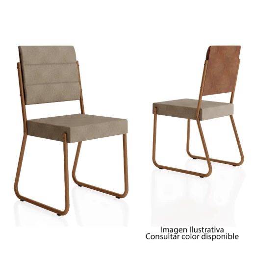 JGO DE COMEDOR CARRA 1598 4S 1736 ARENA CUERINA CARAMEL