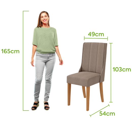 MESA LOPAS ALYS 1.80 C/6 CELINA AMENDOA T494