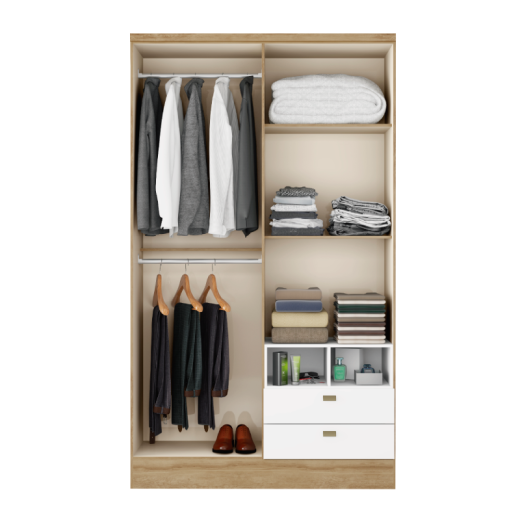 ROPERO CARRA 59719480 4P2C NOCE/BLANCO