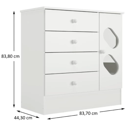 COMODA RODIAL 11CO1445 BLANCO 4CAJ.1/P STOP