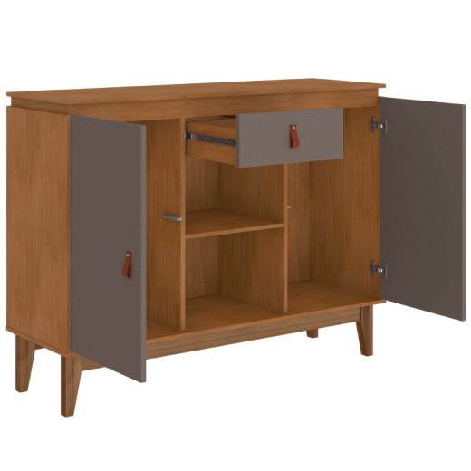 APARADOR BUFFET CASA D 93588 DIAMANTE CEDRO/CINZA PEROL
