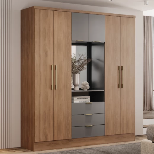 ROPERO CARRA 1152 FREIJO TITANIO C/ESPEJO