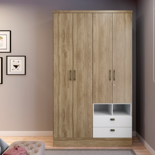 ROPERO CARRA 59719480 4P2C NOCE/BLANCO
