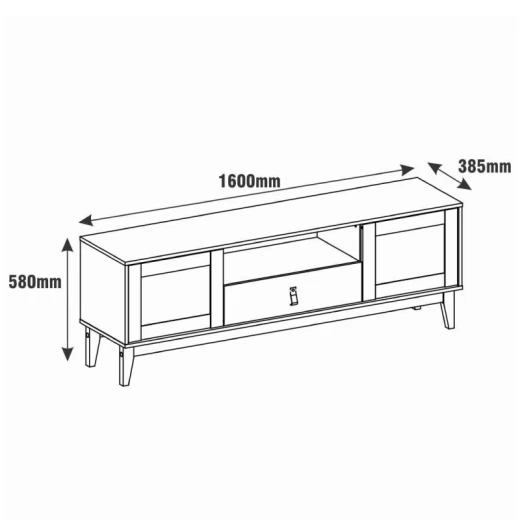RACK CASA D 96588 ESMERALDA PLUS 1.60 CEDRO/CINZA PEROL