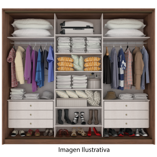 ROPERO LOPAS SPAZIO 3P 2.7 C/ESP. FRASSINO/OFF WHITE/FR
