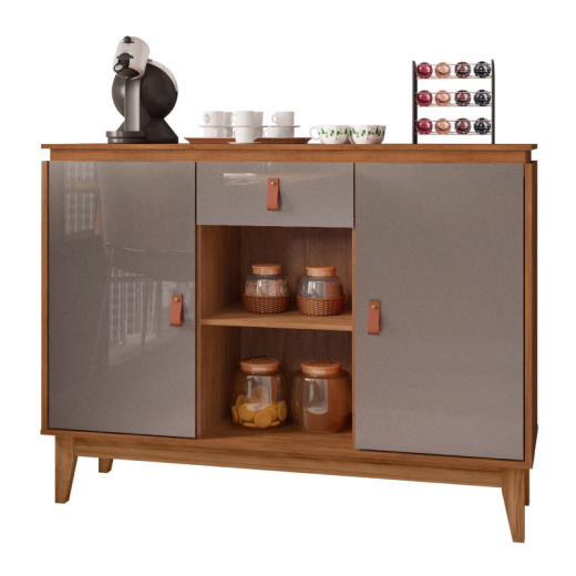 APARADOR BUFFET CASA D 93588 DIAMANTE CEDRO/CINZA PEROL