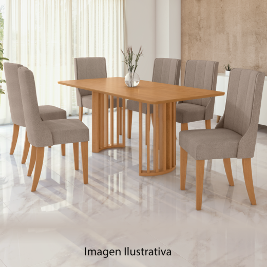 MESA LOPAS ALYS 1.80 C/6 CELINA AMENDOA T494
