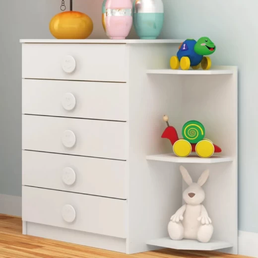 COMODA RODIAL 1D159 BLANCO 5 CAJ. C/ESTAN