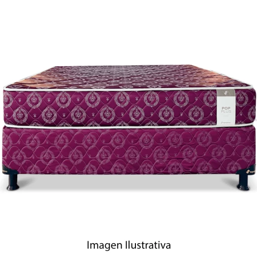 SOMIER SSPUMA RT POP PLUS 1.60 x 2.00 BORDO