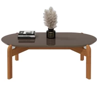 MESA CENTRO CASA D 9584 LIZZ OBLONGA CINZA PEROLA/CEDRO