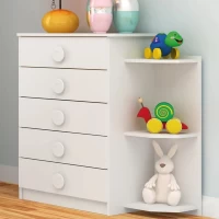 COMODA RODIAL 1D159 BLANCO 5 CAJ. C/ESTAN