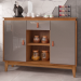 APARADOR BUFFET CASA D 93588 DIAMANTE CEDRO/CINZA PEROL